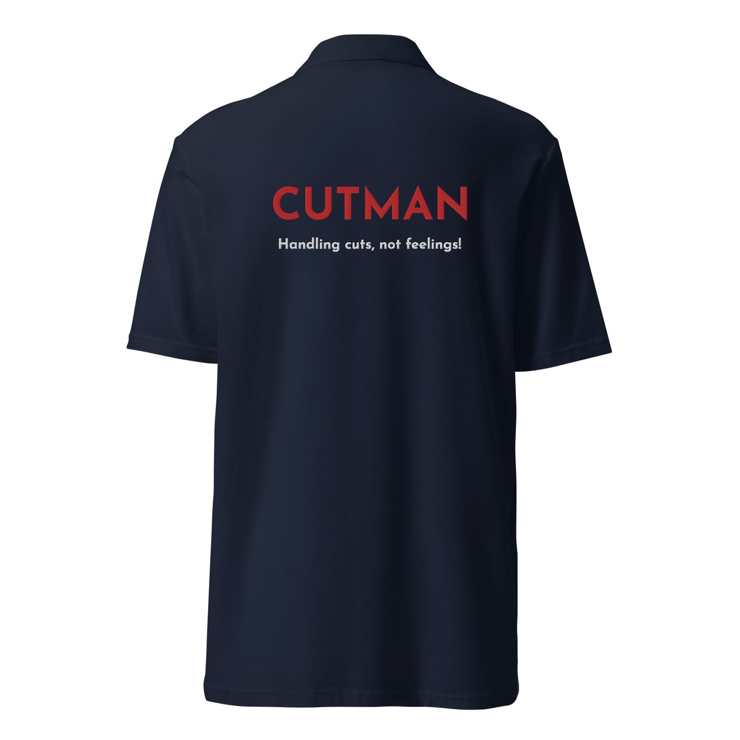 Cutman-Poloshirt Handling cuts, not feelings!